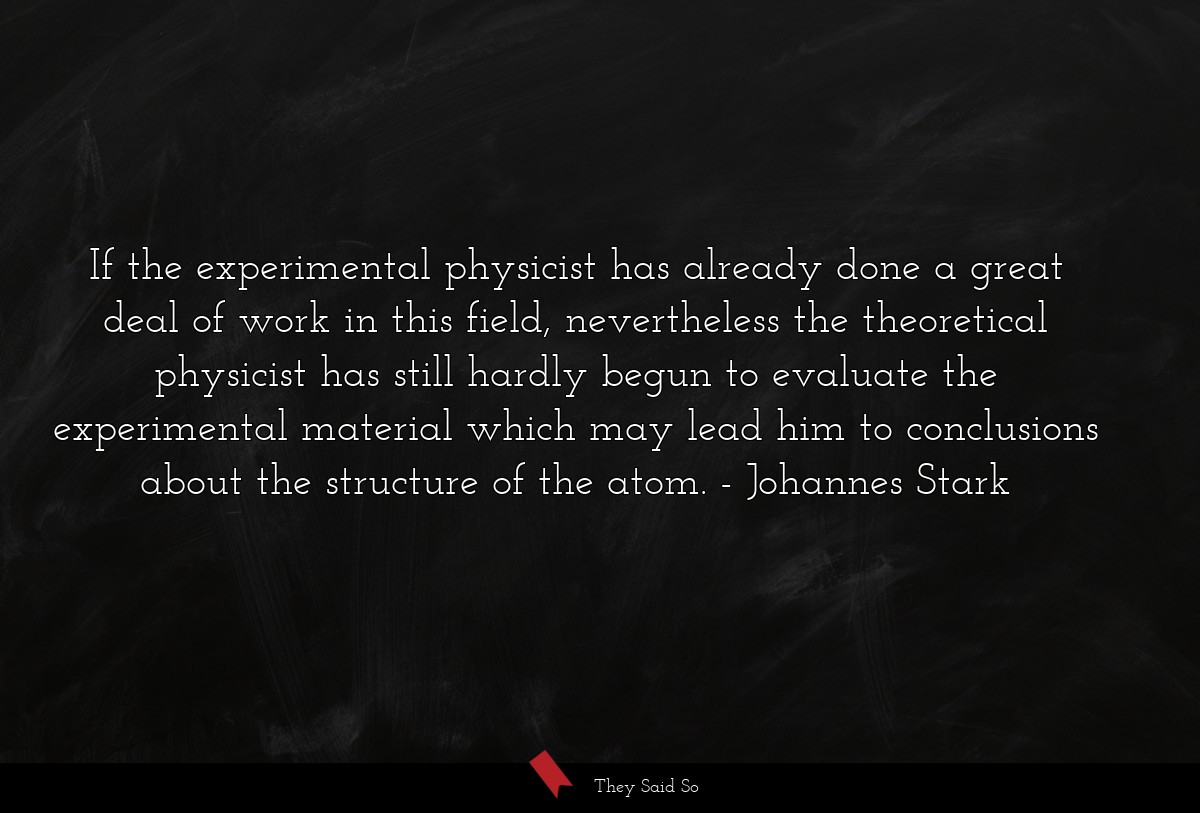 If the experimental physicist has already done a great deal of work in this field, nevertheless the theoretical physicist has still hardly begun to evaluate the experimental material which may lead him to conclusions about the structure of the atom.