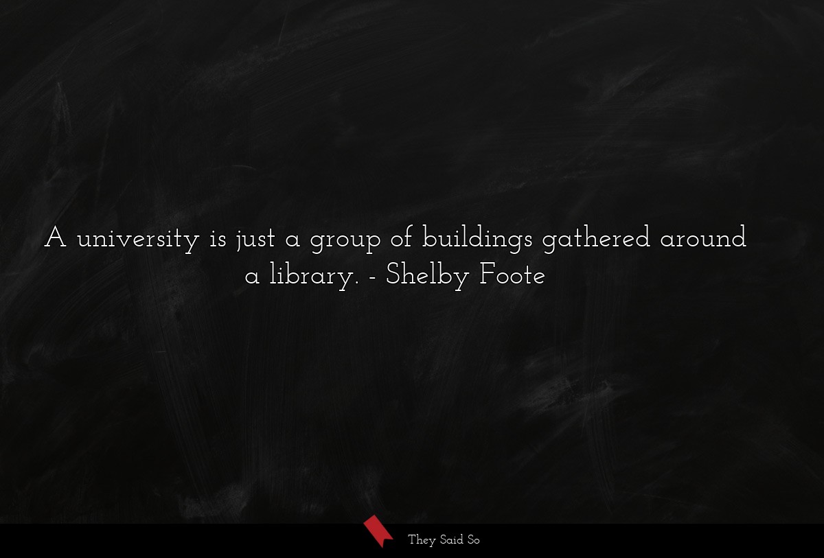 A university is just a group of buildings gathered around a library.