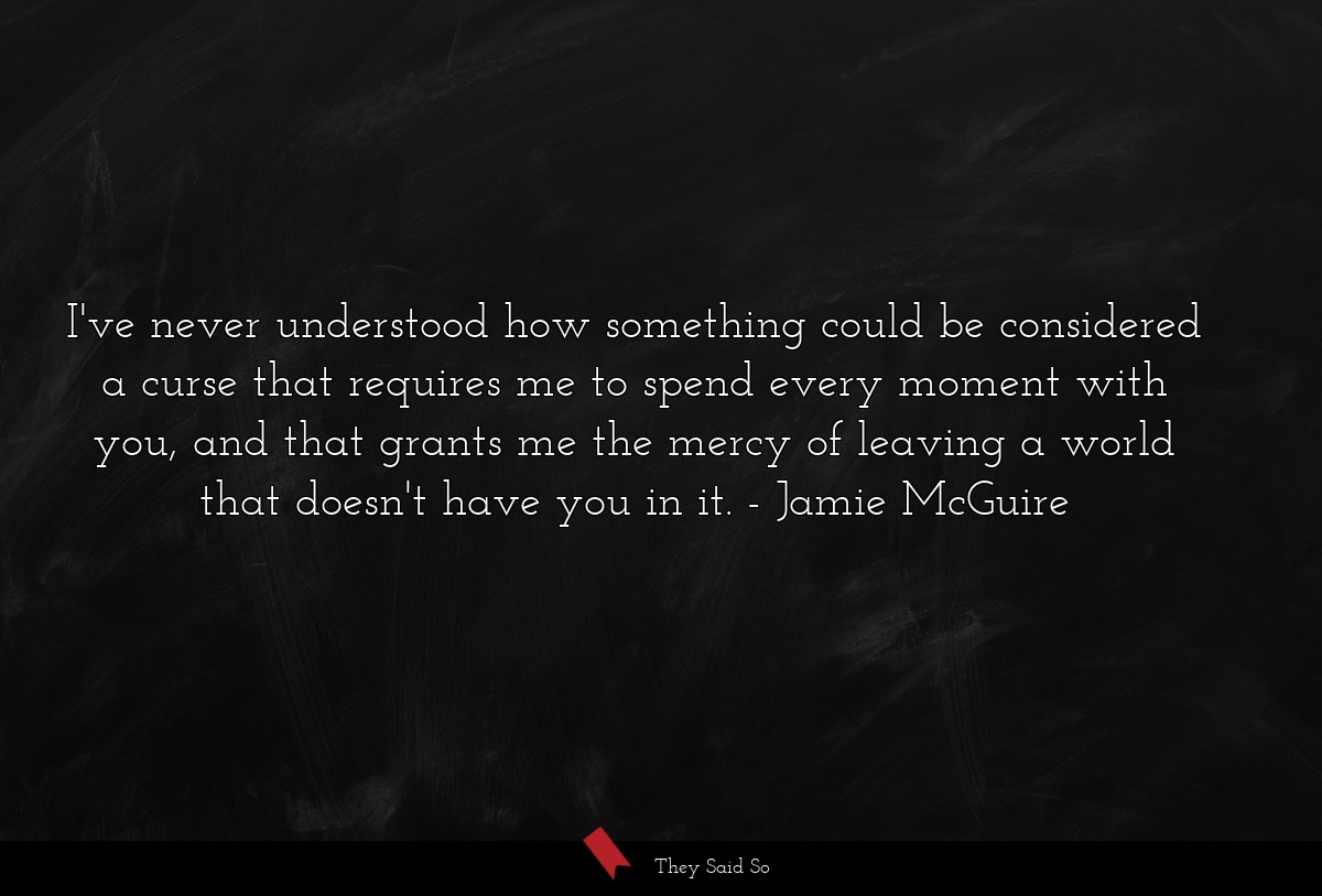 I've never understood how something could be... | Jamie McGuire