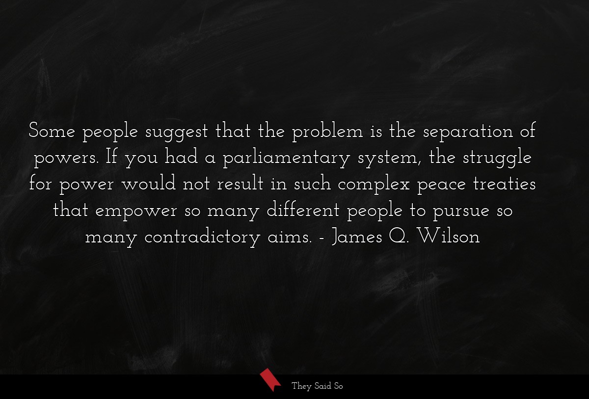 Some people suggest that the problem is the... | James Q. Wilson