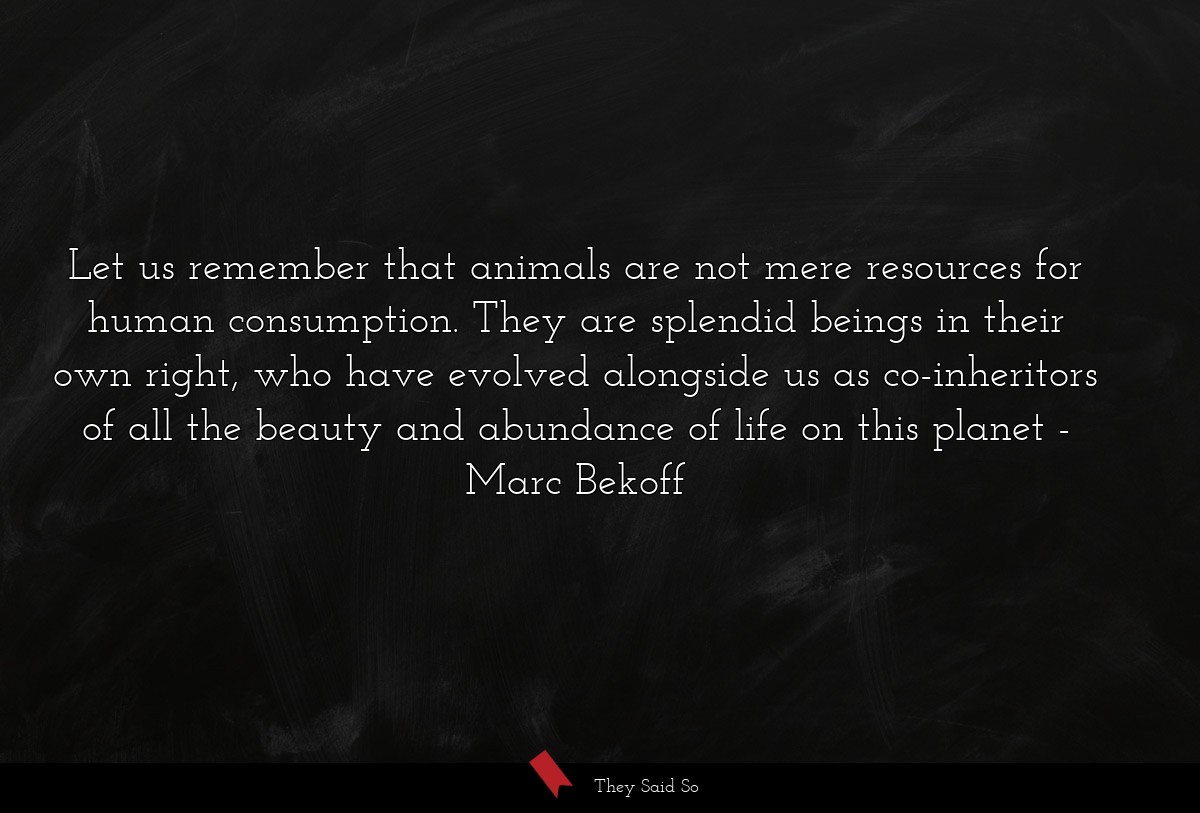 Let us remember that animals are not mere... | Marc Bekoff